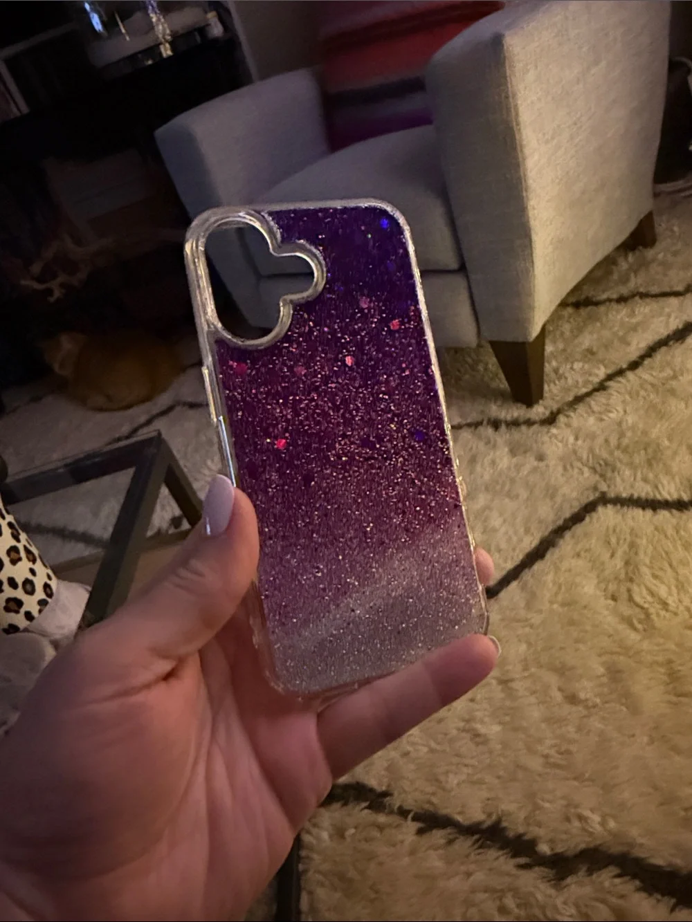Purple Glitter Ombre iPhone 17 Case